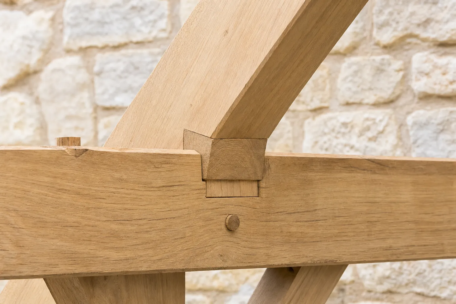 Assemblage de charpente en bois